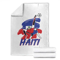 Caribbean Soccer Lover Gift Throw Blanket Haitian Heritage Pride
