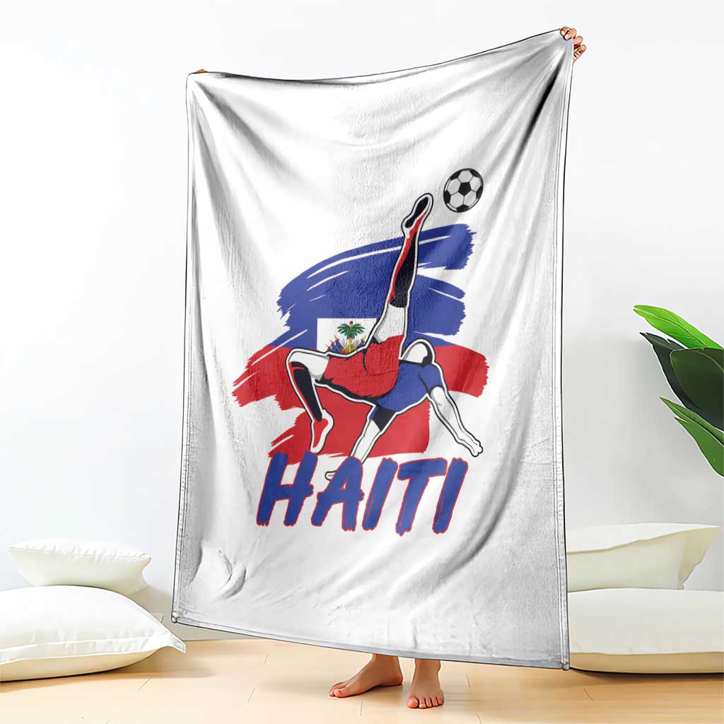 Caribbean Soccer Lover Gift Throw Blanket Haitian Heritage Pride