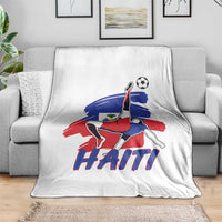 Caribbean Soccer Lover Gift Throw Blanket Haitian Heritage Pride