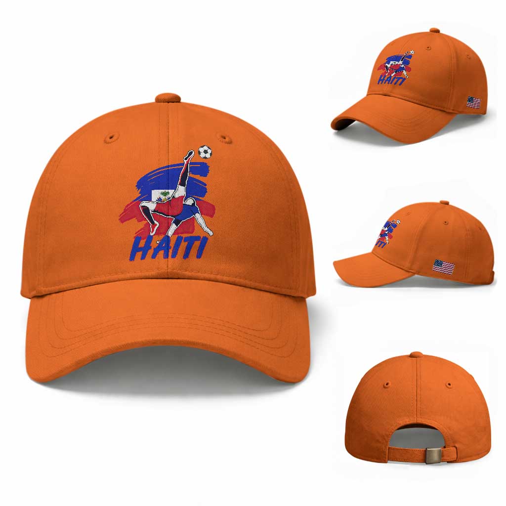 Caribbean Soccer Lover Gift Baseball Cap Haitian Heritage Pride