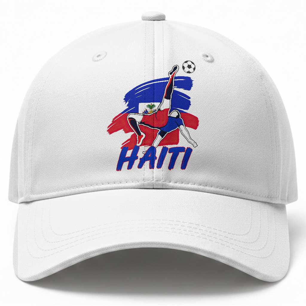 Caribbean Soccer Lover Gift Baseball Cap Haitian Heritage Pride