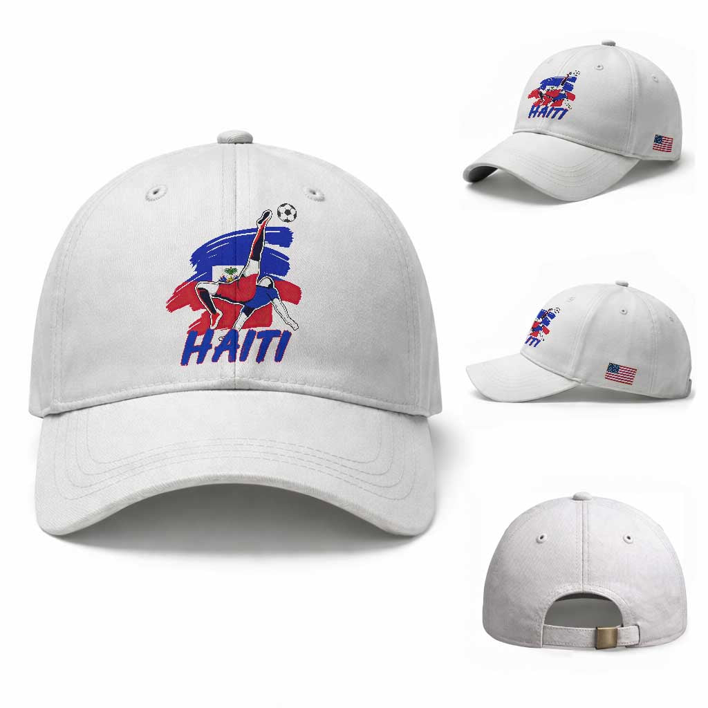Caribbean Soccer Lover Gift Baseball Cap Haitian Heritage Pride