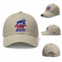 Caribbean Soccer Lover Gift Baseball Cap Haitian Heritage Pride