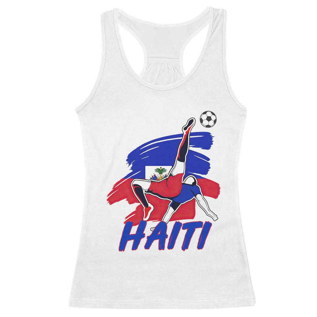 Caribbean Soccer Lover Gift Racerback Tank Top Haitian Heritage Pride