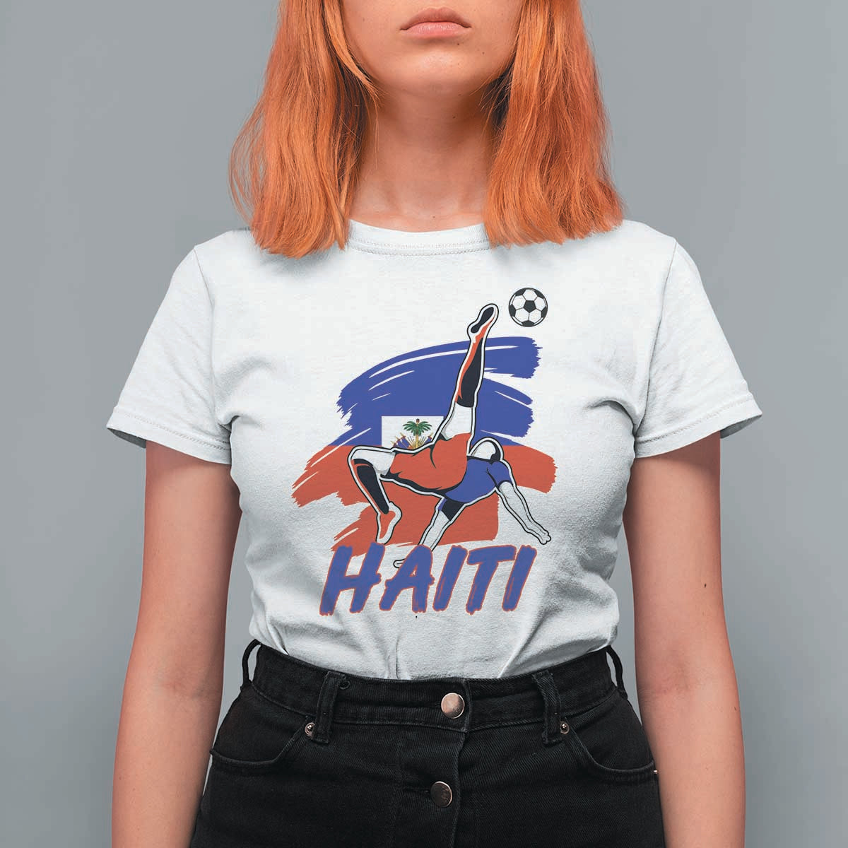 Caribbean Soccer Lover Gift T Shirt For Women Haitian Heritage Pride