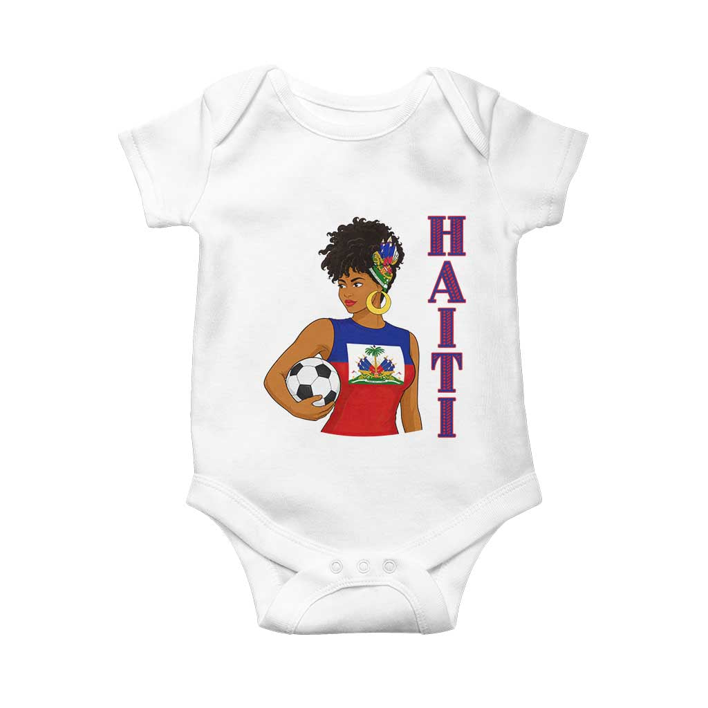 Haitian Soccer Fan Girl Baby Onesie Ayiti Heritage Pride Football Lover