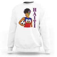 Haitian Soccer Fan Girl Sweatshirt Ayiti Heritage Pride Football Lover