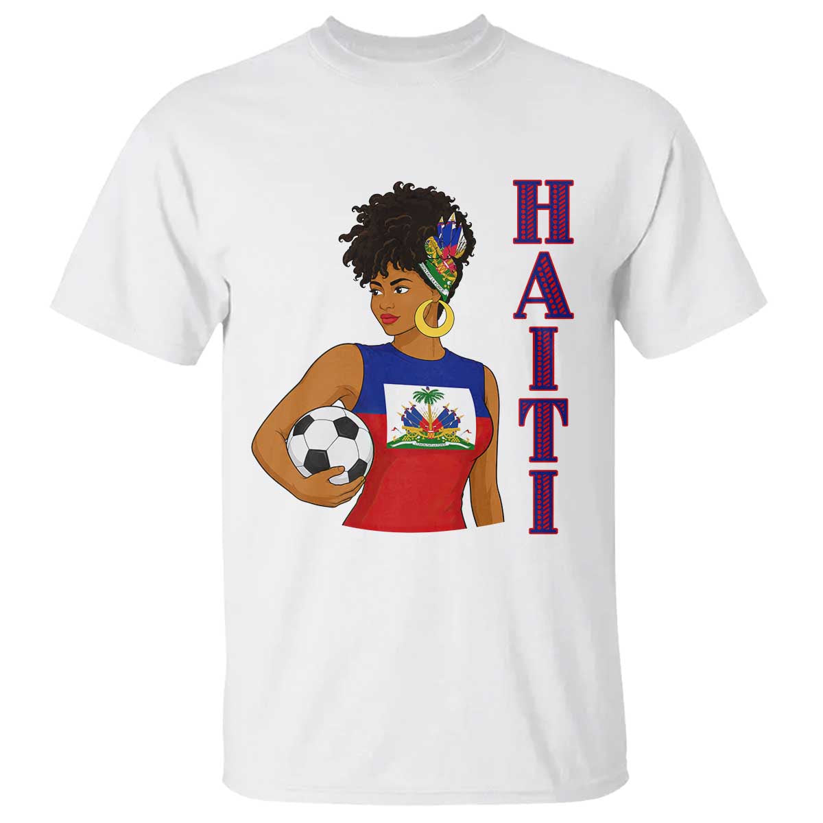 Haitian Soccer Fan Girl T Shirt Ayiti Heritage Pride Football Lover