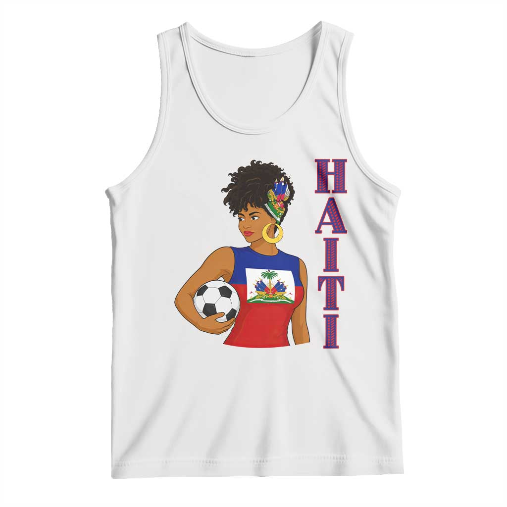 Haitian Soccer Fan Girl Tank Top Ayiti Heritage Pride Football Lover