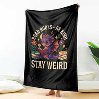 Dragon Read Book Throw Blanket Funny Read Books Be Kind Stay Weird - Wonder Print Shop