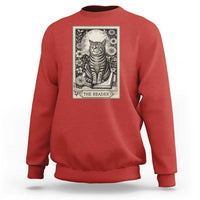Funny Bookish Kitty Lover Sweatshirt The Reader Tarot Card Book Lover Gift