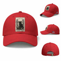 Funny The Cat Book Baseball Cap Kitty Lover Tarot Card