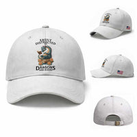 Easily Distracted By Dragon And Books Baseball Cap Cute Book Lover Gift
