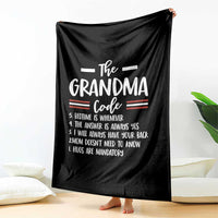 The Grandma Code Throw Blanket Humorous Grandmother Rules Graphic