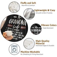 The Grandma Code Throw Blanket Humorous Grandmother Rules Graphic