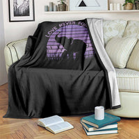 Alzheimer's Awareness Support Throw Blanket Vintage Elephant Love Never Forgets