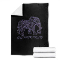 Love Never Forgets Elephant Mandala Throw Blanket Animal Lover Gift