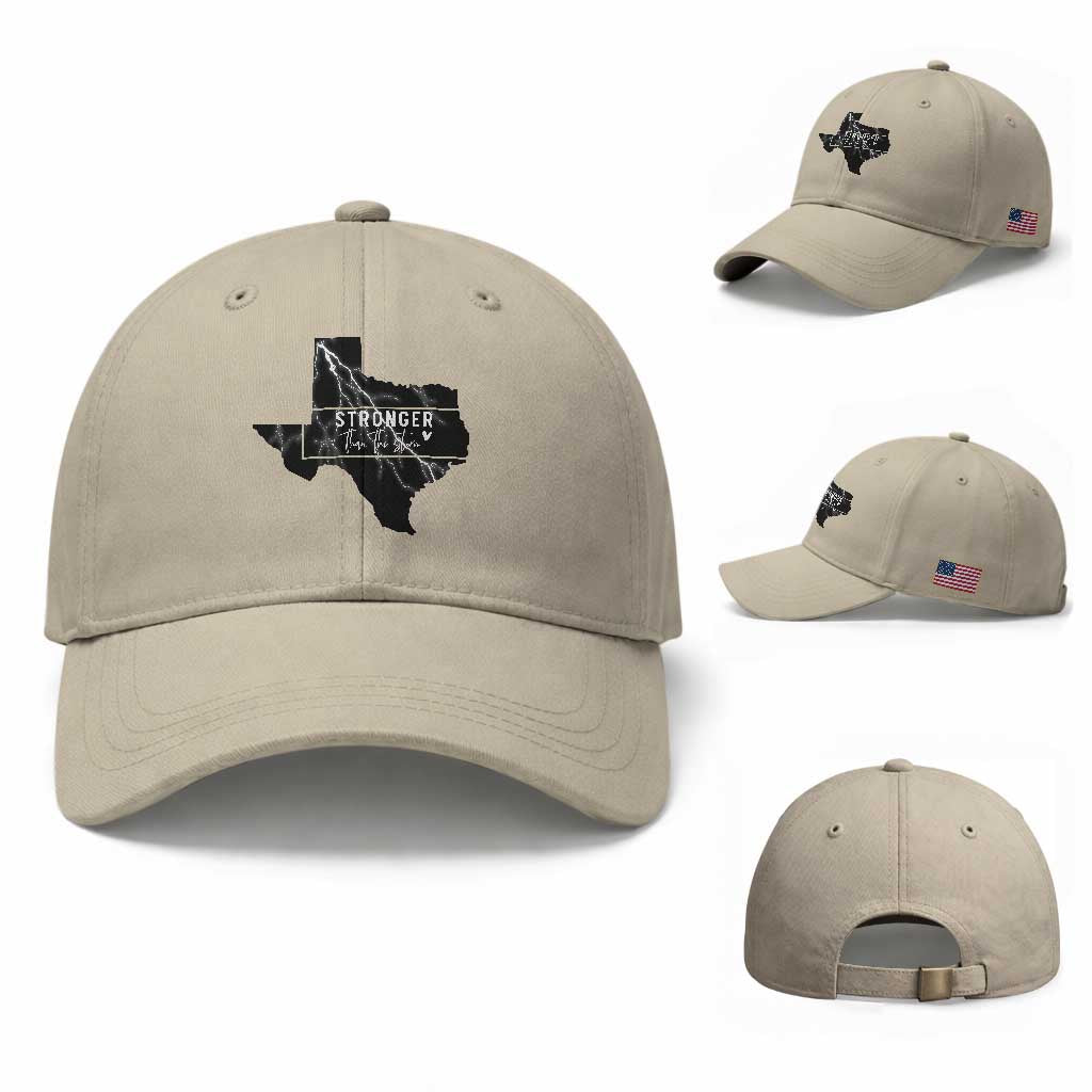 Strong Texas Baseball Cap Stronger Than The Storm Quote