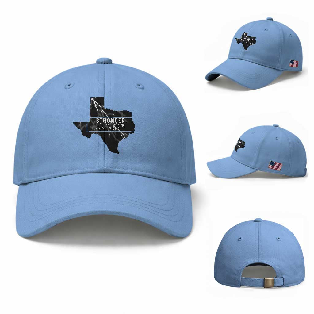 Strong Texas Baseball Cap Stronger Than The Storm Quote