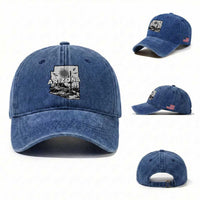 Arizona Cactus Vintage State Map Desert Gift Washed Cotton Baseball Cap