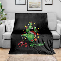 Feliz Navidad Cactus Throw Blanket Funny Spanish Christmas Gift - Wonder Print Shop