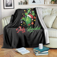 Feliz Navidad Cactus Throw Blanket Funny Spanish Christmas Gift - Wonder Print Shop