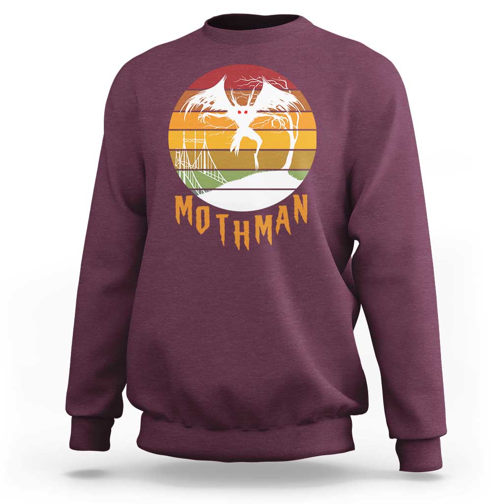 Mothman Sweatshirt Retro Vintage Cryptid Gothic Horror Gift - Wonder Print Shop