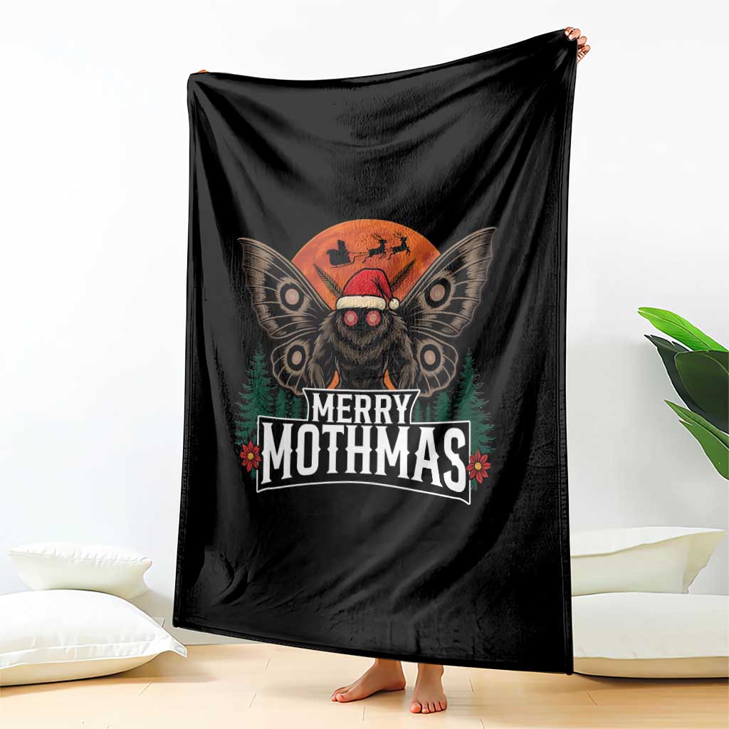 Mothman Throw Blanket Holiday Humor Merry Mothmas Cryptid Gift - Wonder Print Shop