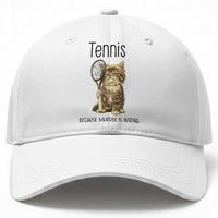 Funny Cat Plays Tennis Baseball Cap Because Murder Is Wrong