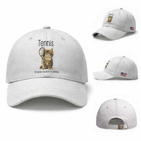 Funny Cat Plays Tennis Baseball Cap Because Murder Is Wrong