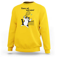 Funny Chubby Cat Tennis Sweatshirt Game Set And Meow - Wonder Print Shop