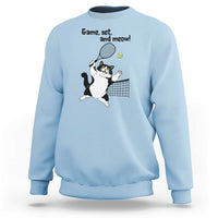 Funny Chubby Cat Tennis Sweatshirt Game Set And Meow - Wonder Print Shop