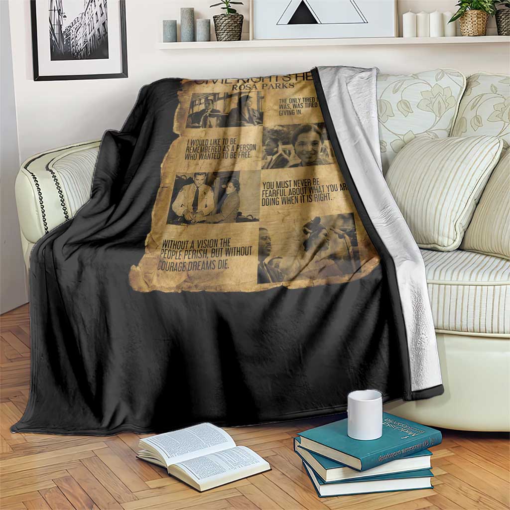 Rosa Parks Quote Throw Blanket Civil Rights History Hero