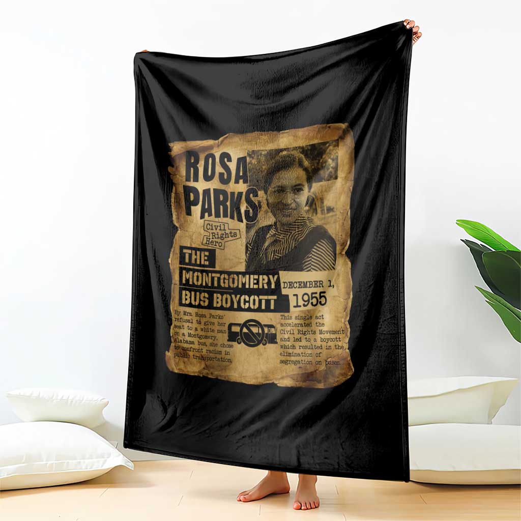 Vintage Rosa Parks Throw Blanket Groovy Black History Month