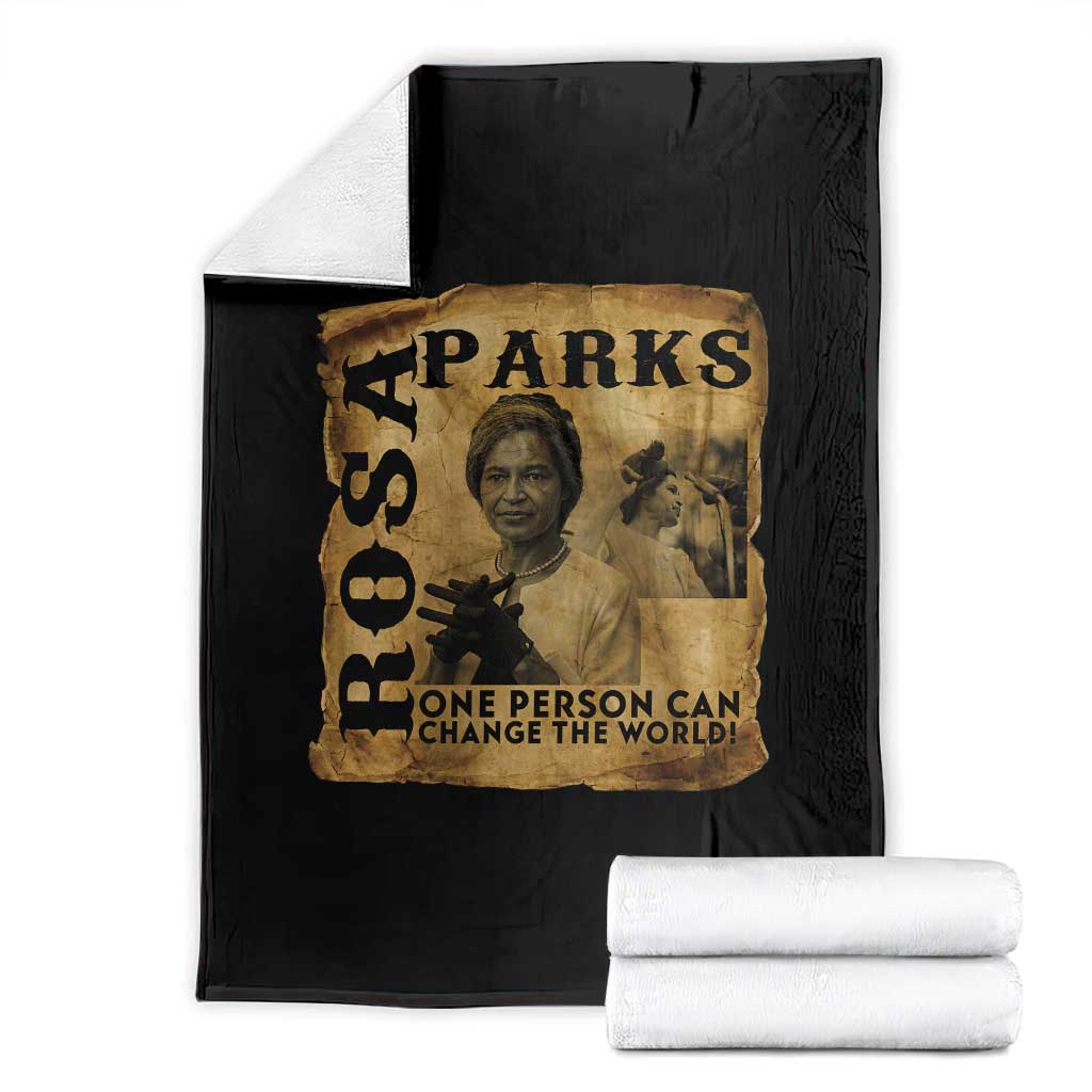 Rosa Parks Change The World Quote Throw Blanket Black Women Leader