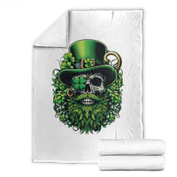 Irish Leprechaun Skull Throw Blanket St Patricks Day Party Gift
