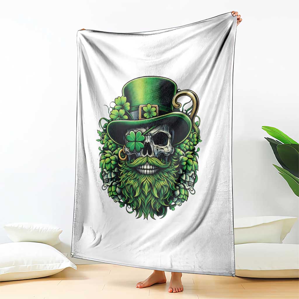 Irish Leprechaun Skull Throw Blanket St Patricks Day Party Gift