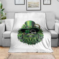 Irish Leprechaun Skull Throw Blanket St Patricks Day Party Gift