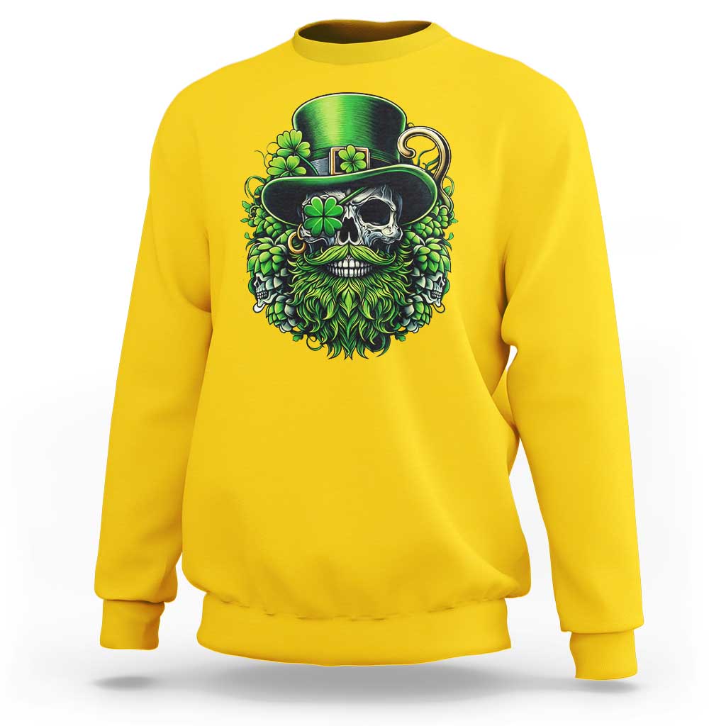 Irish Leprechaun Skull Sweatshirt St Patricks Day Party Gift