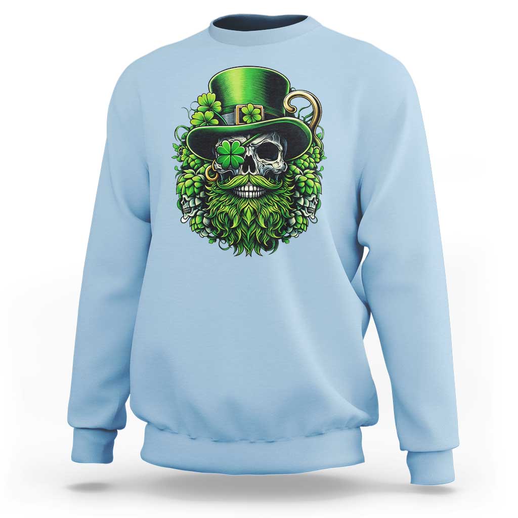 Irish Leprechaun Skull Sweatshirt St Patricks Day Party Gift