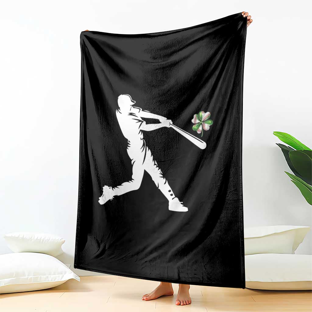 St Patricks Day Baseball Batter Throw Blanket Irish Sports Gift