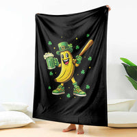 Funny Banana Baseball Player Gift Throw Blanket St Patricks Day