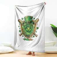 Slimy Shamrock Baseball Glove Throw Blanket St Patricks Day Gift