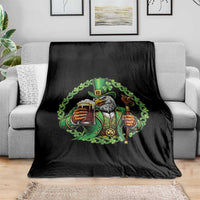 Irish Patriotic Eagle Leprechaun Throw Blanket St Patricks Day Gift