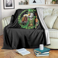 Irish Patriotic Eagle Leprechaun Throw Blanket St Patricks Day Gift