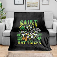 Funny Darts St Patricks Day Gift Throw Blanket Saint Hat Tricks