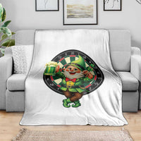 Cheerful Gnome Playing Darts Throw Blanket St Patricks Day Gift
