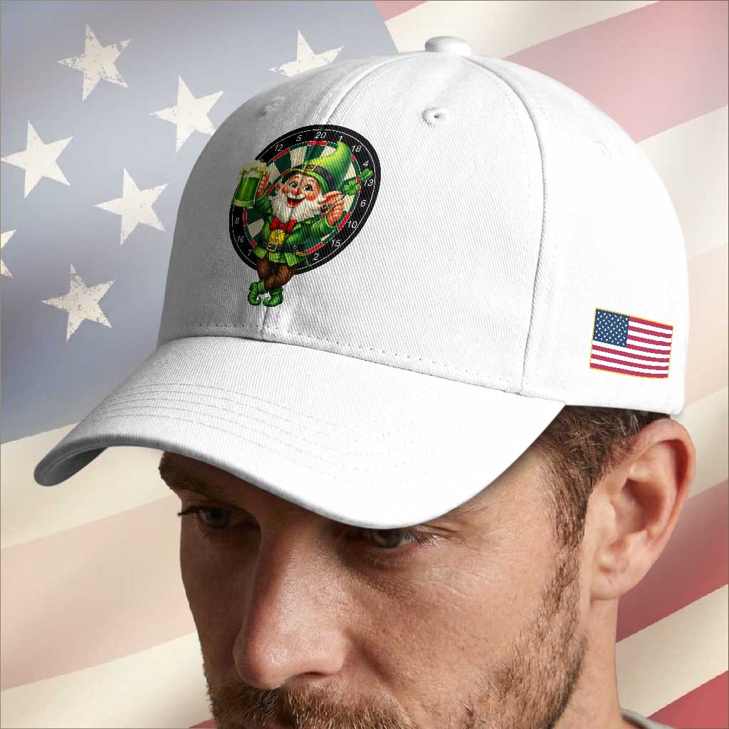 Cheerful Gnome Playing Darts Baseball Cap St Patricks Day Gift