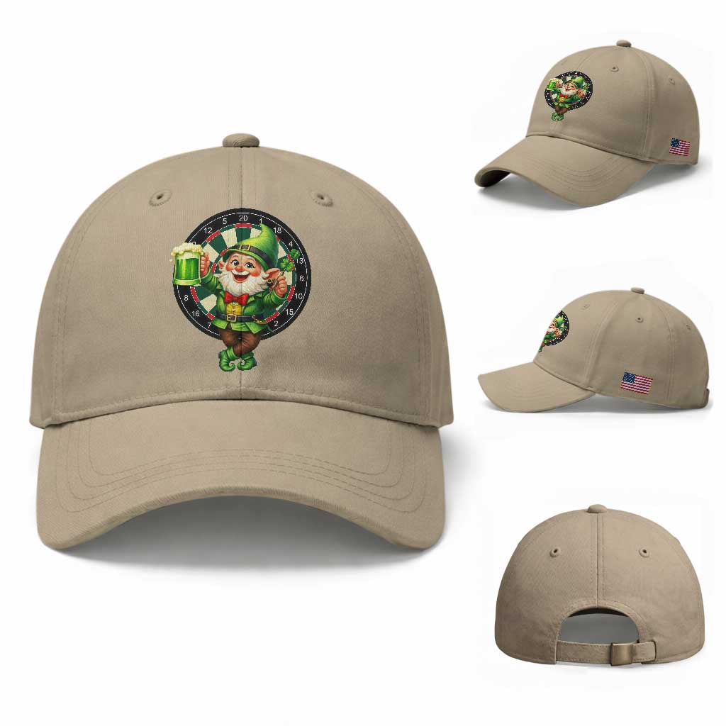 Cheerful Gnome Playing Darts Baseball Cap St Patricks Day Gift