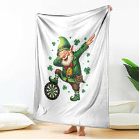 St Patricks Day Cheerful Gnome Dabbing Throw Blanket Darts Lover Gift
